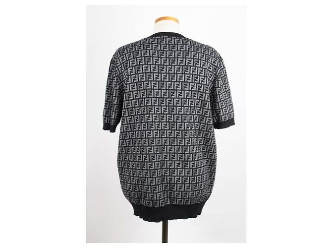 Fendi FF Jacquard Strickoberteil mit kurzen Ärmeln - Ansicht 2