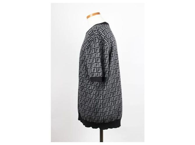 Fendi FF Jacquard Strickoberteil mit kurzen Ärmeln - Ansicht 3