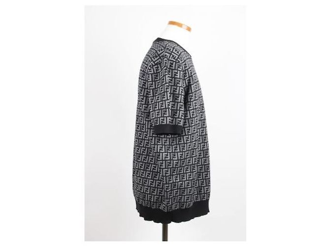 Fendi FF Jacquard Strickoberteil mit kurzen Ärmeln - Ansicht 4