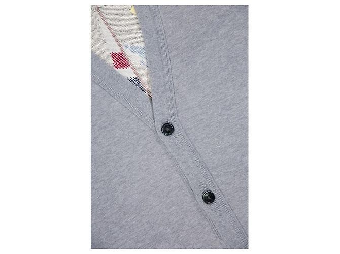 Thom Browne Cardigã bordado Loopback Bar Gray - vista 3