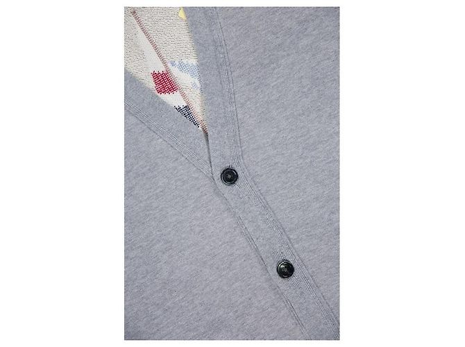 Thom Browne Cardigã bordado Loopback Bar Gray - vista 7