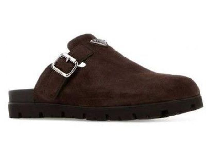 Prada Suede Mules Dark Brown - view 5