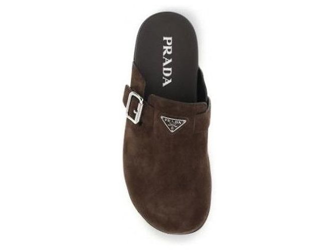 Prada Suede Mules Dark Brown - view 7
