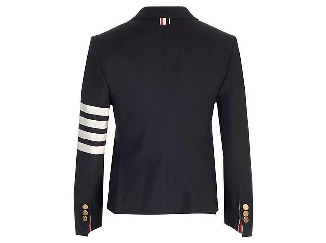 Thom Browne Striped Plain Woven Wool Jacket - view 2