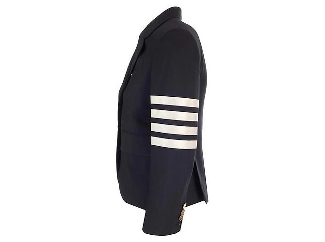 Thom Browne Striped Plain Woven Wool Jacket - view 3