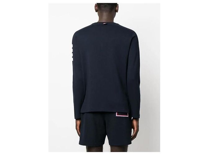Thom Browne Baumwoll-T-Shirt mit langen Ärmeln Navy - Ansicht 4