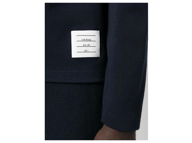 Thom Browne Baumwoll-T-Shirt mit langen Ärmeln Navy - Ansicht 5