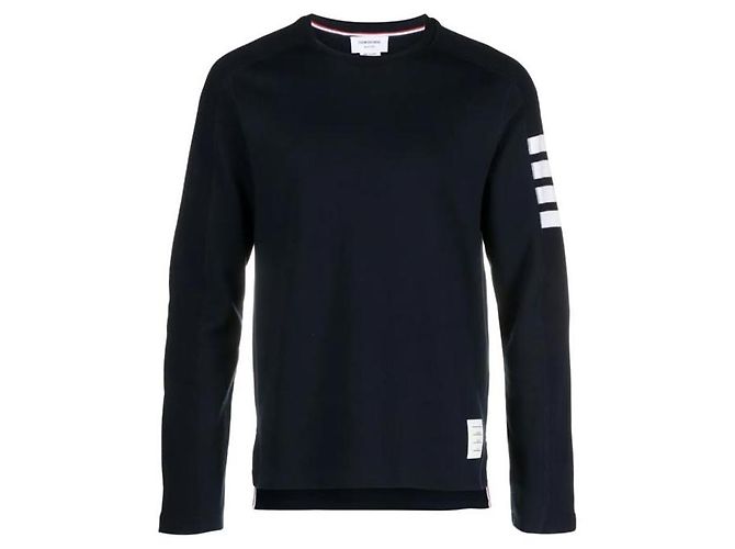 Thom Browne Baumwoll-T-Shirt mit langen Ärmeln Navy - Ansicht 7
