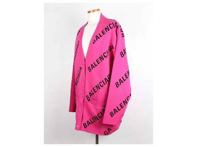 Balenciaga Logo Oversized Cardigan aus Wolle - Ansicht 2