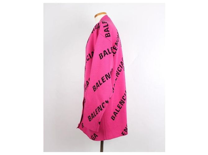 Balenciaga Logo Oversized Cardigan aus Wolle - Ansicht 3
