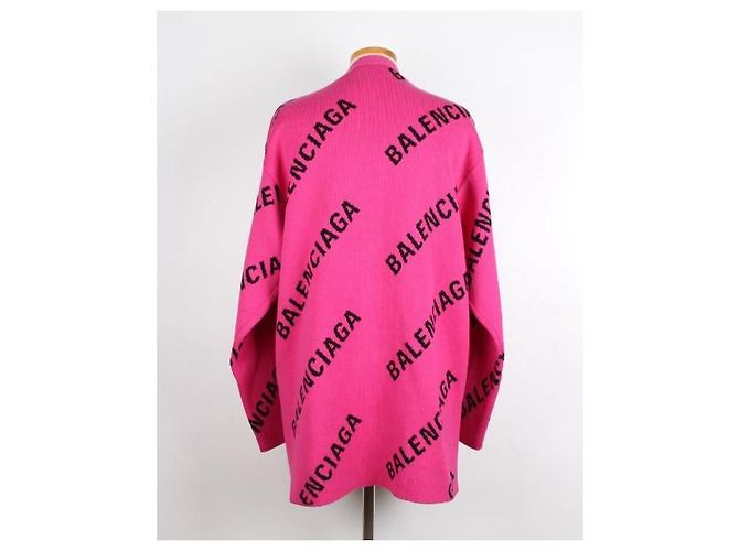 Balenciaga Logo Oversized Cardigan aus Wolle - Ansicht 4