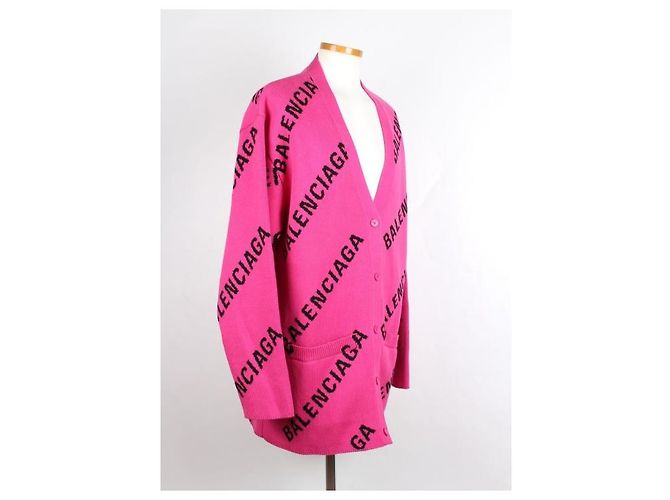 Balenciaga Logo Oversized Cardigan aus Wolle - Ansicht 6