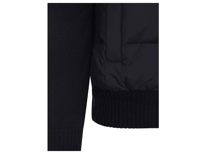 Moncler Gesteppter Woll-Cardigan mit Reißverschluss Navy - Ansicht 4