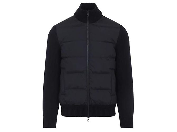 Moncler Gesteppter Woll-Cardigan mit Reißverschluss Navy - Ansicht 6