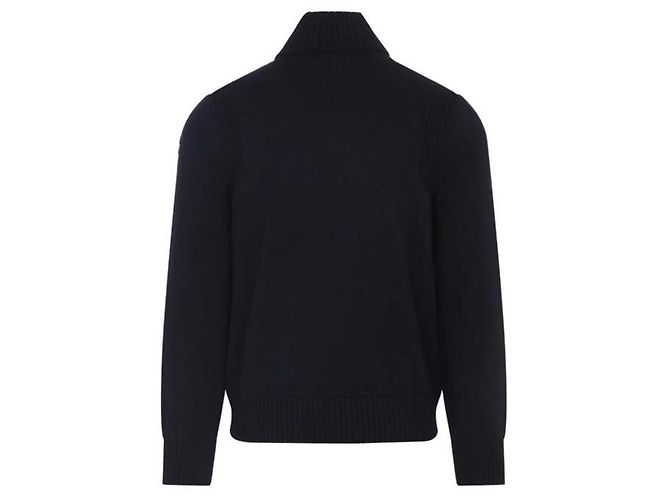 Moncler Gesteppter Woll-Cardigan mit Reißverschluss Navy - Ansicht 7