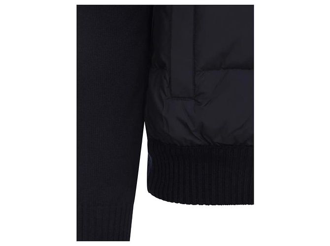 Moncler Gesteppter Woll-Cardigan mit Reißverschluss Navy - Ansicht 9