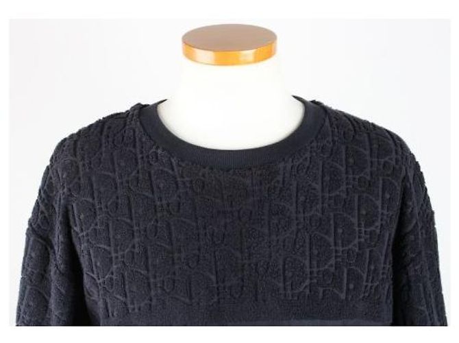 Dior Oblique Terry T-Shirt mit kurzen Ärmeln Navy - Ansicht 5