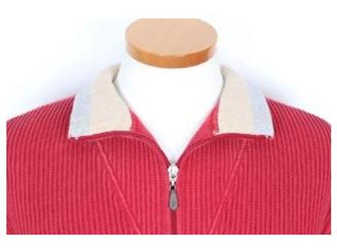 Brunello Cucinelli Half-Zip Knit Sweater Red - view 6
