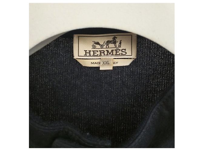 Hermès Giacca in camoscio e cashmere Navy XXL - vista 6