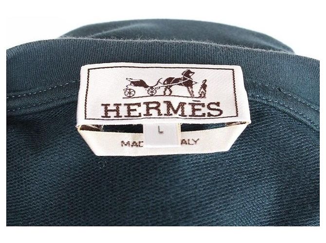 Hermès T-Shirt Türkis mit Pferdeleder-Patch - Ansicht 6