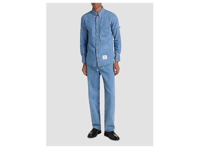 Thom Browne Camicia Denim Armband Blue - vista 11