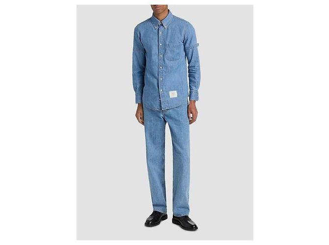 Thom Browne Camicia Denim Armband Blue - vista 5