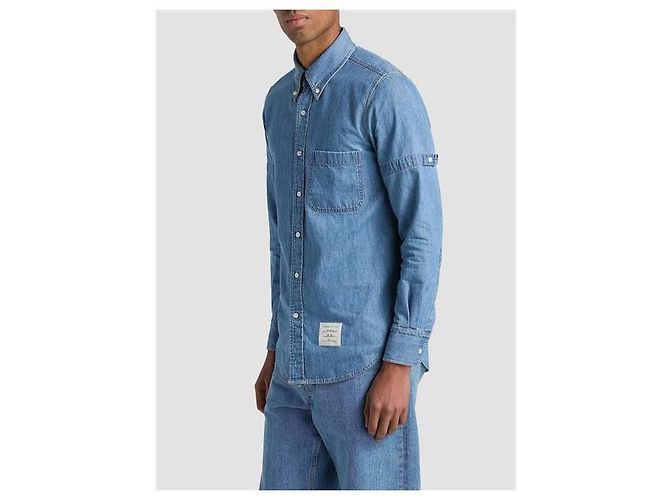 Thom Browne Camicia Denim Armband Blue - vista 9