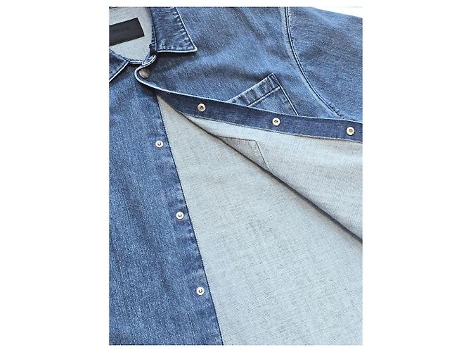 Prada Sovracamicia in denim Triangle Blue Giacca da uomo - vista 11