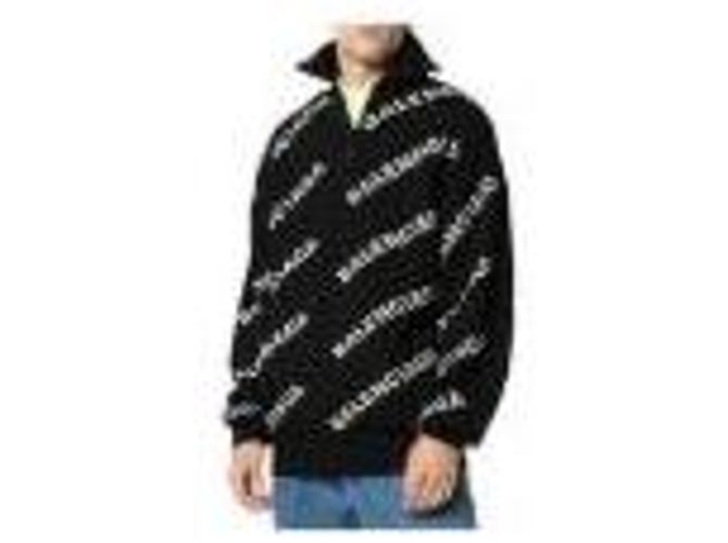 Balenciaga Multi-Logo Half-Zip Oversized Strickpullover Schwarz - Ansicht 8