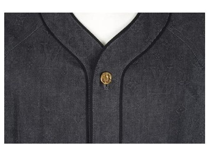 Camicia baseball in denim Louis Vuitton Blu - vista 3