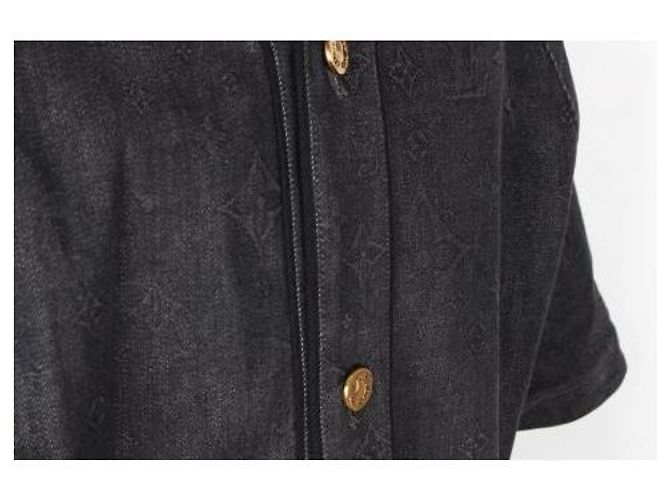 Camicia baseball in denim Louis Vuitton Blu - vista 7