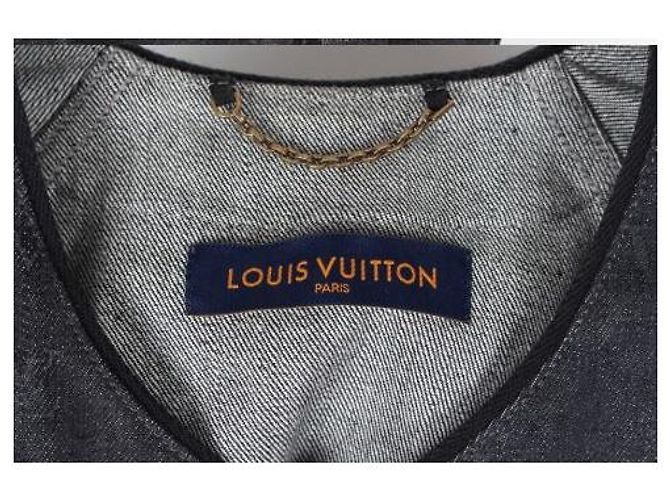Camicia baseball in denim Louis Vuitton Blu - vista 8