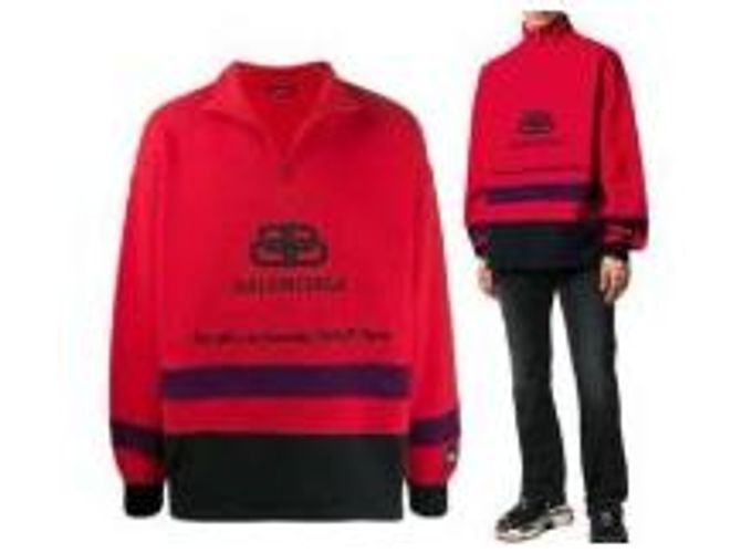 Balenciaga Bestickter Half-Zip Rollkragen-Sweatshirt - Ansicht 9
