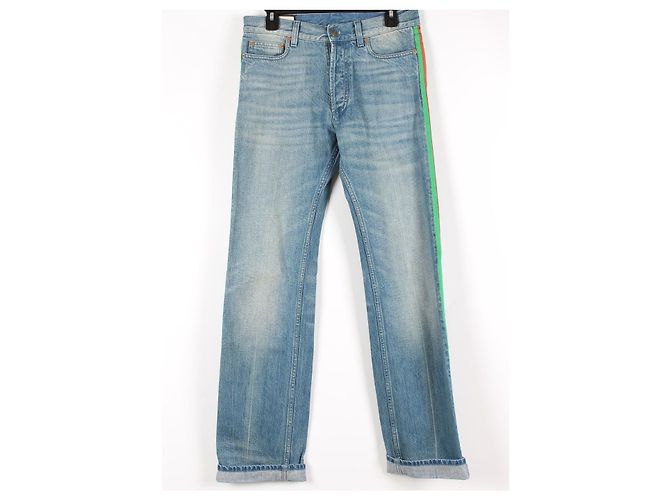 Gucci Web Side Denim Pants Blue - view 6