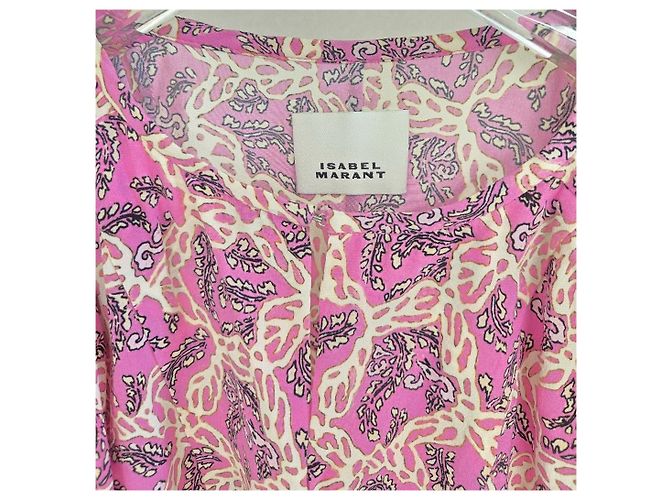 Isabel Marant Blusa de seda chiffon rosa - vista 4