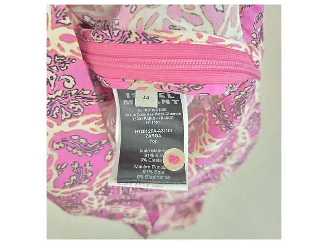 Isabel Marant Blusa de seda chiffon rosa - vista 9