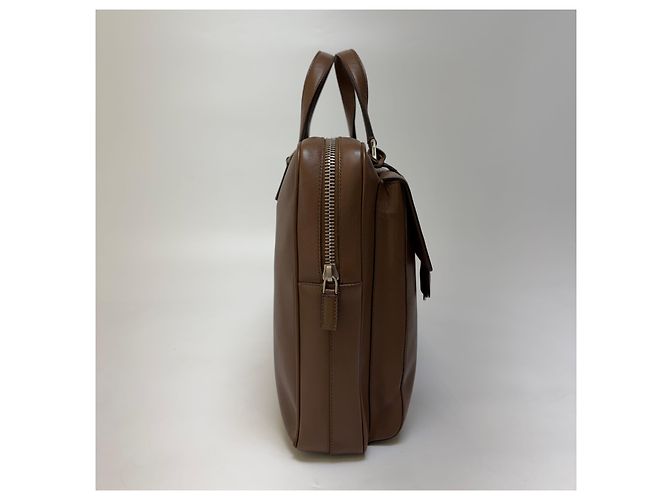 Prada Mallette en cuir Saffiano Marron - vue 4