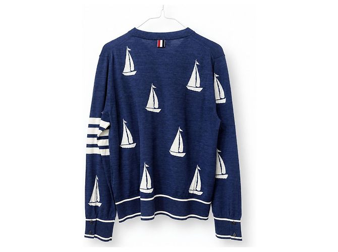 Thom Browne Herren Merino Seibold Navy Strickware Größe - Ansicht 4