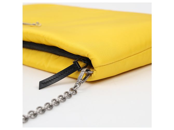 Prada Clutch con catena Triangle Logo Borsa a tracolla Crossbody - vista 11