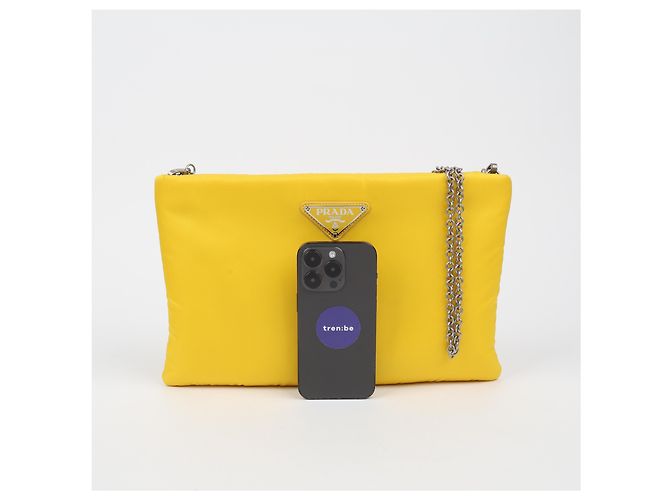 Prada Clutch con catena Triangle Logo Borsa a tracolla Crossbody - vista 13