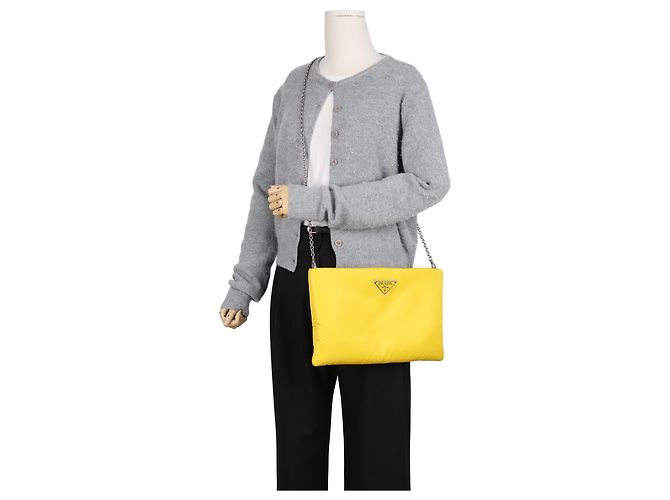 Prada Clutch con catena Triangle Logo Borsa a tracolla Crossbody - vista 14