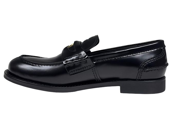 Miu Miu Mocassini Penny in pelle nero - vista 3
