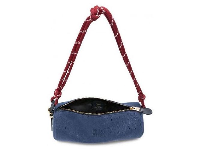 Pouch Miu Miu in gabardine indigo amarante - vista 6