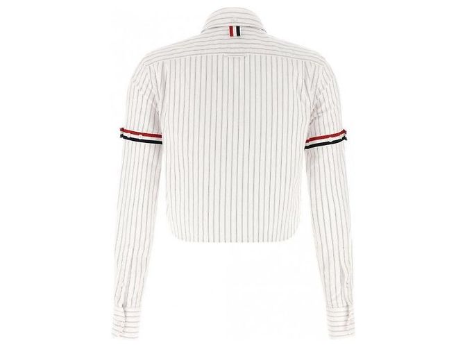 Thom Browne Crop Button de rayas Oxford y brazaletes - vista 4