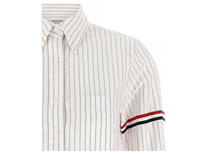 Thom Browne Crop Button de rayas Oxford y brazaletes - vista 5