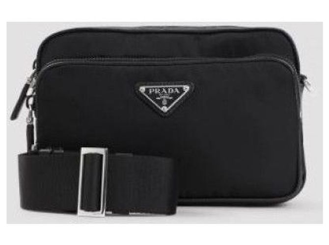 Prada Borsa a tracolla in nylon e pelle Saffiano - vista 5