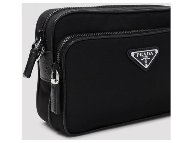 Prada Borsa a tracolla in nylon e pelle Saffiano - vista 7