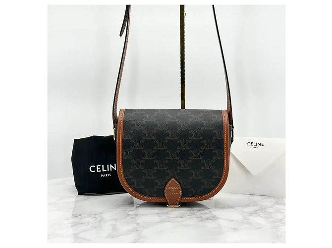 Céline Borsa Triomphe Polka Tan Medium - vista 9