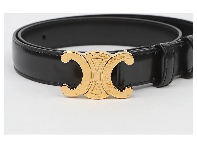 Céline Cinturón Logo Triomphe Black - vista 3