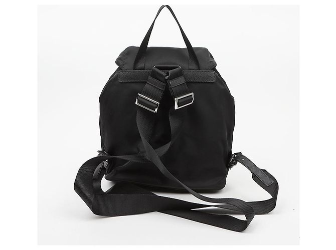 Prada Zaino in nylon con logo triangolare Nero - vista 4